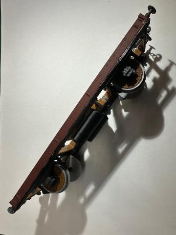 Side view of GNR 4 wheel coach underframe