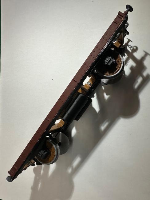 Side view of GNR 4 wheel coach underframe